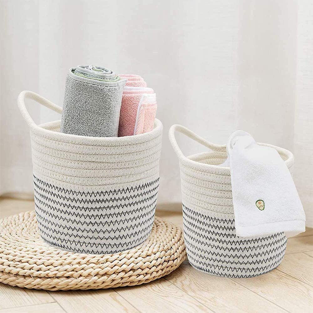 Geflochtener Blumentopf-Korb Aus Baumwollseil, Rund, 20 Oder 30 Cm Ø, Maschinenwaschbar, Als Pflanz- Oder Aufbewahrungskorb