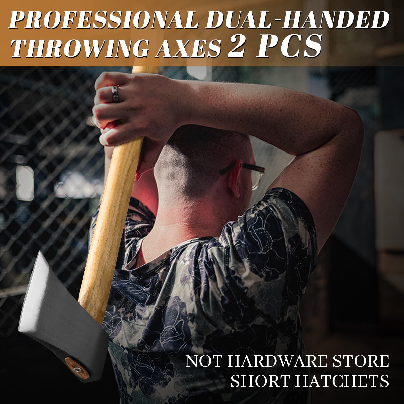 Dream Reach Throwing Axe Set - 2 PCS Professional Hatchets with Wooden Handle, 20.5