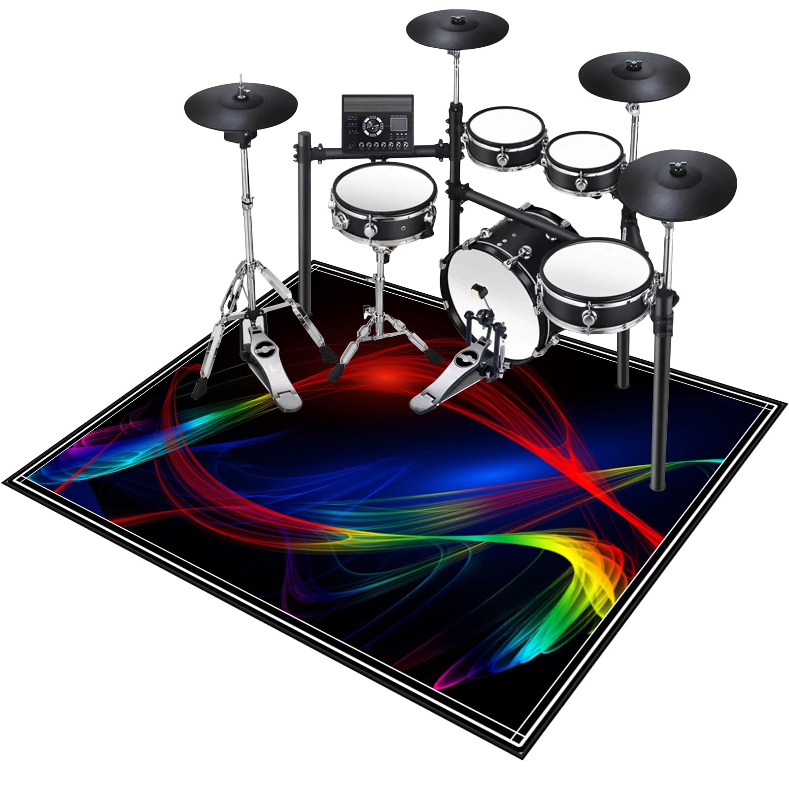 Tapis de Batterie Acoustique Tapis Tambour Insonorisant Tapis Batterie electronique Tapis Professionnel de Jazz, pour Grosse Caisse Claire et Autres Instruments de Musique 140 x 120 cm