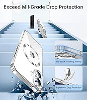 Vista 6 de JUESHITUO Funda para iPhone 16 con protección de pantalla 2X [protector de lente integrado] [imanes N56 más fuertes] [no amarillento] compatible