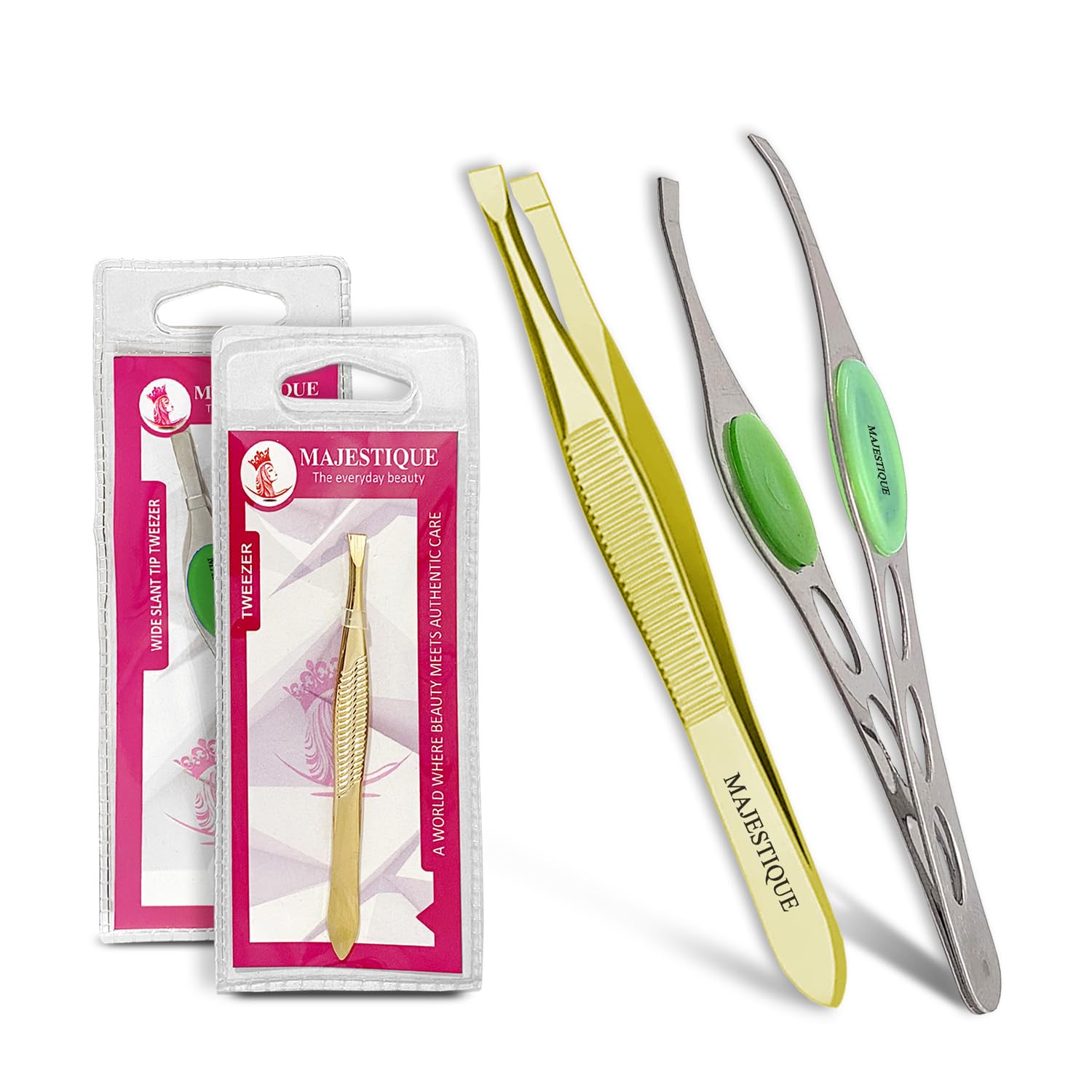 Majestique Eyebrow Pluker Tweezers for Women and Men By Twiser Eyebrows | Twizzer Tools for Ingrown Hair and Splinters | Facial Twizzer Tools for Eyebrows and Hair Plucker Removal - Gold/Silver 2Pcs (B09WJ2LYX2) Amazon Price History, Amazon Price Tracker