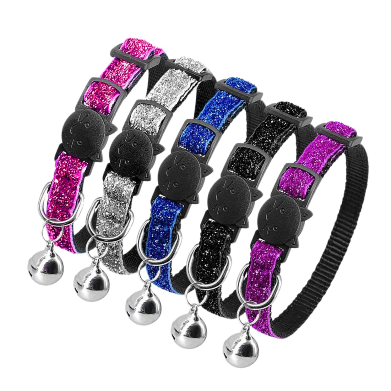 BESPORTBLE 15pezzi Collare Regolabile Nylon Con Campanella Per Gatti e Cani Da Accessorio Sicuro e Pratico Per Identificazione Animali Domestici
