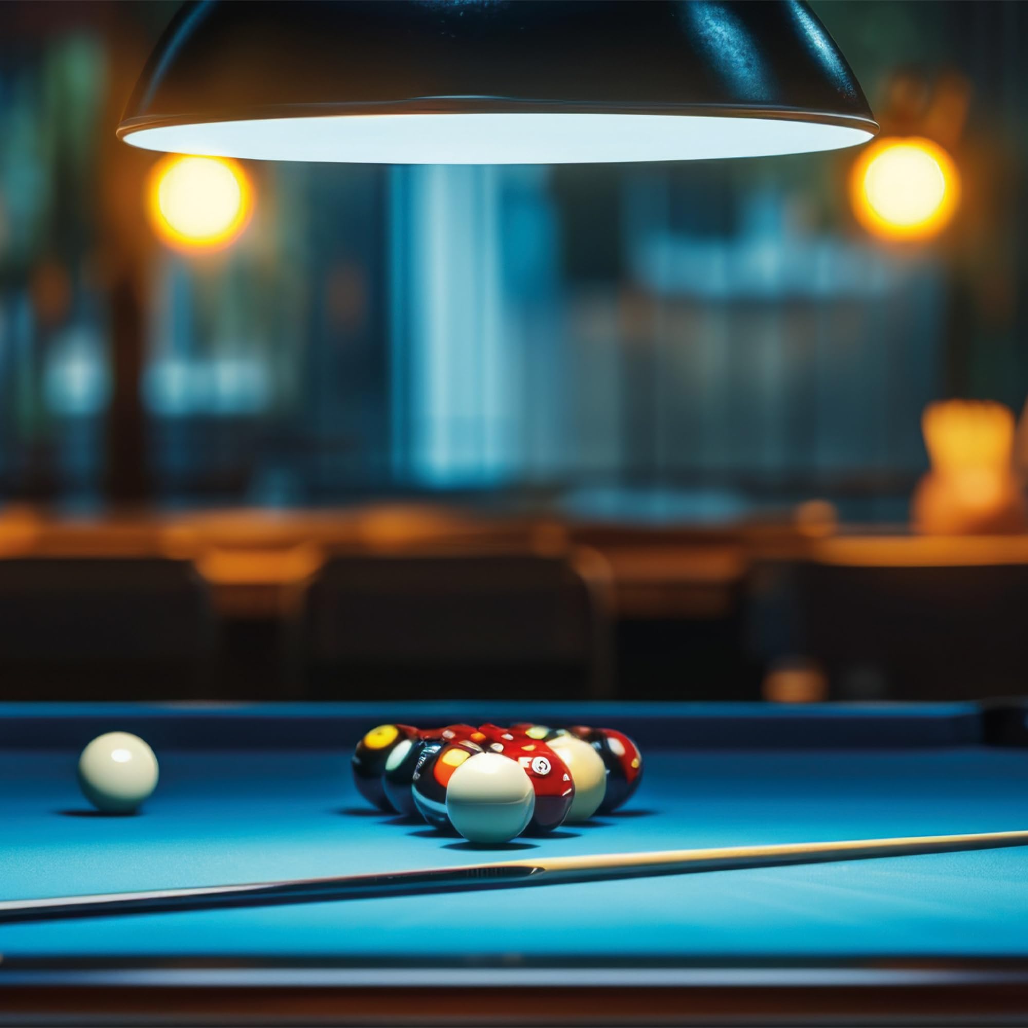 Winsport Billard Queue Eight-Ball 13 mm Profi-Klebleder, honigbraun gebeizt mit schönem 8-Ball Motiv, Ahornholz Pool Cue mit Nylon-Griffband, 147 cm, 2-TLG.