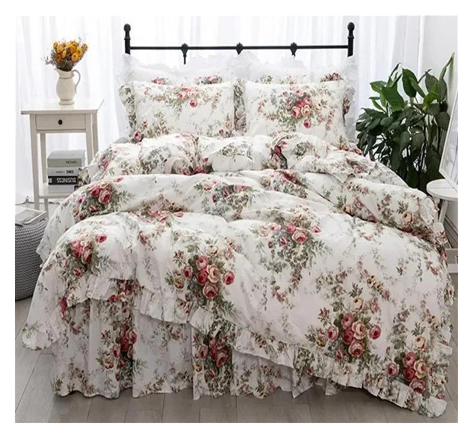Housse de Couette Ensemble de literie King Size à imprimé Floral