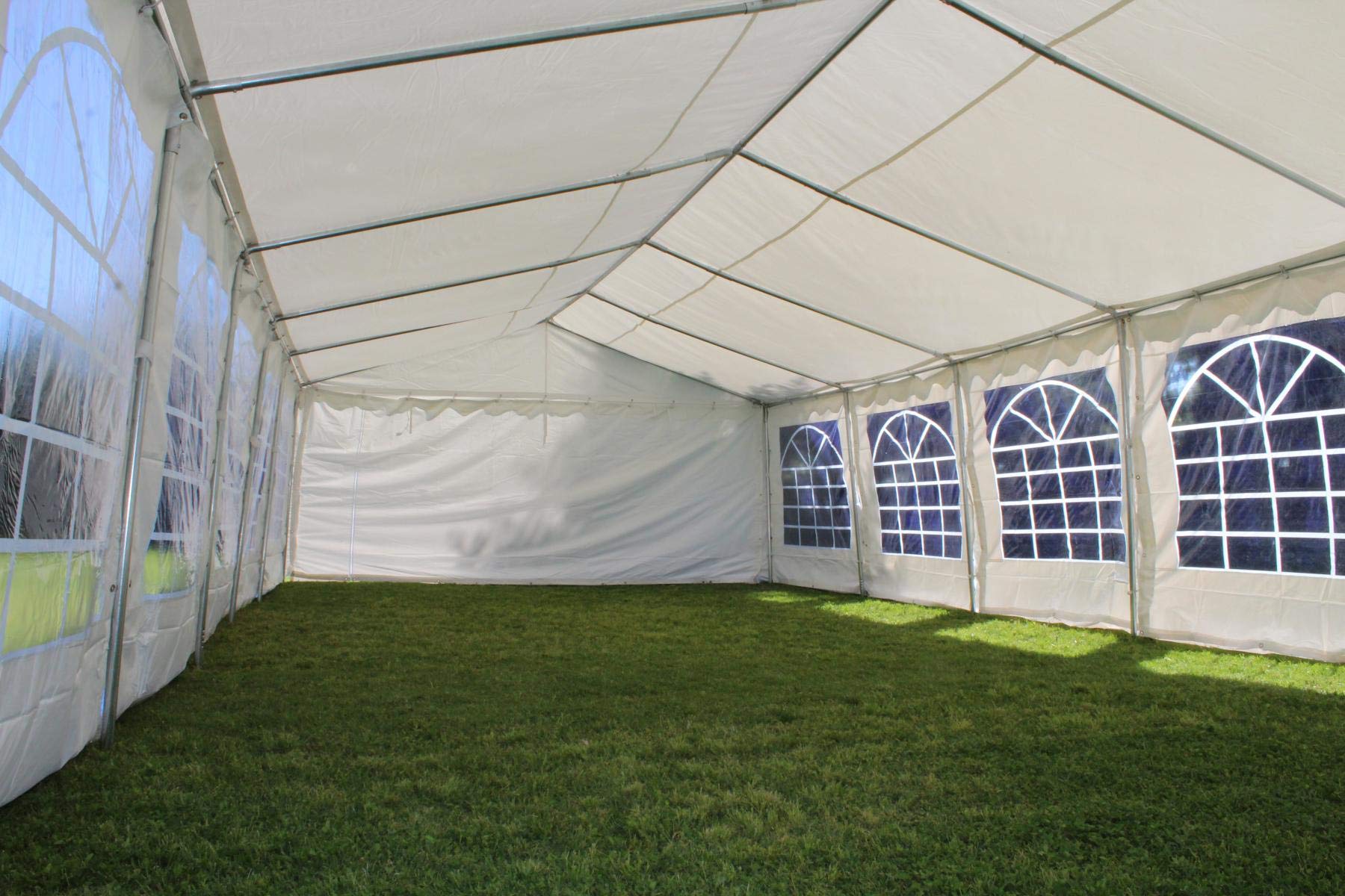Carpa 12x5 de Lona Reforzada 500 Gr para Exteriores con Ventanas | Carpa impermeable con ventanas. Ideal para bodas, eventos, hostelería, jardines y celebraciones al aire libre.