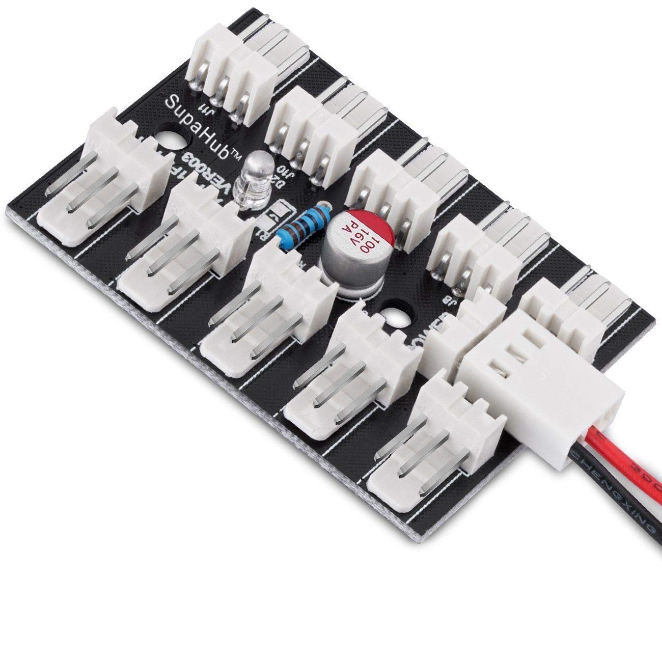 BIGHub Computer Fan Hub, Fan-Splitter for Connecting 10 PWM Fans