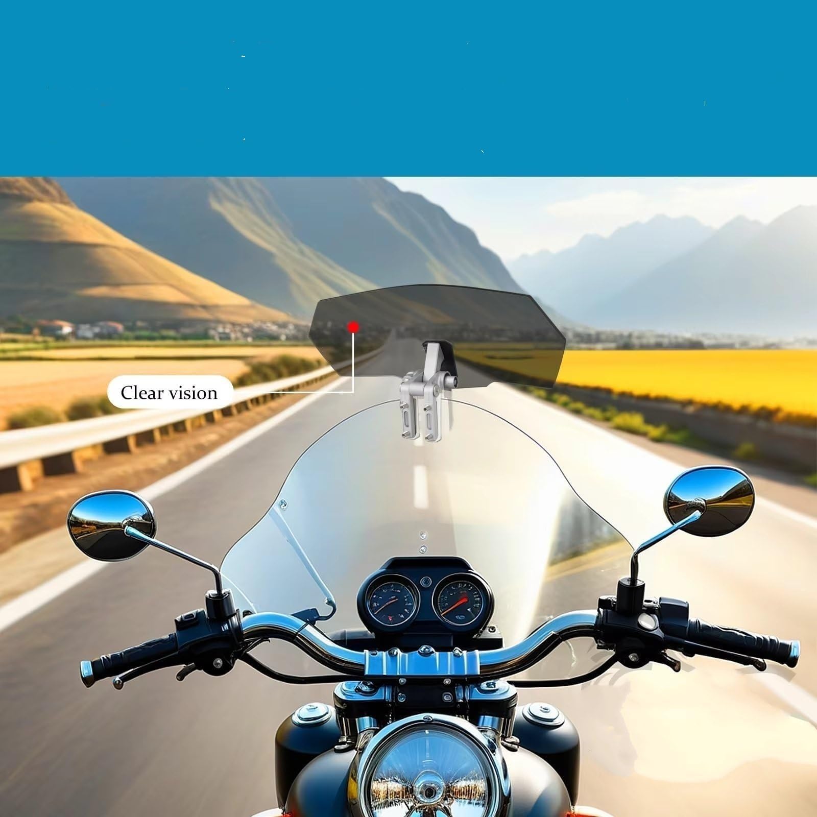 Parabrezza Deflettore Regolabile Parabrezza Per Moto Per Estensione Regolabile Con Flusso D'aria Deflettore Antivento(Chiaro)