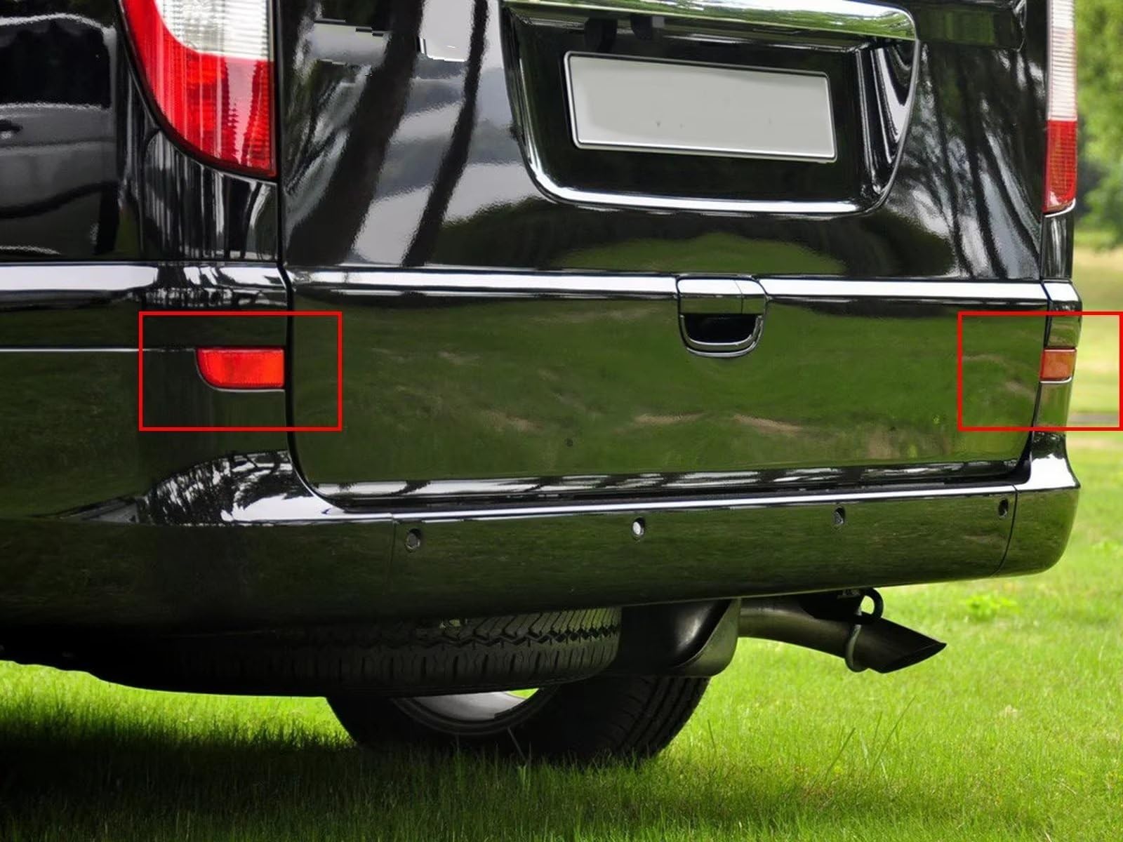 Per Benz W639 per Vito per Viano 2003-14 1 coppia Riflettore posteriore Reflector LED STOP Brake Light Riflettore Paraurti Posteriore