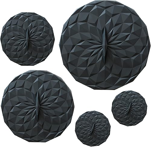 GIR: Get It Right Tapas de silicona – Cubiertas reutilizables para cuencos para almacenamiento de alimentos – Paquete de 5 (4 a 10 pulgadas) – Negro