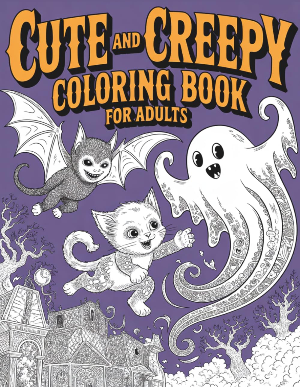 Cute and creepy coloring book for adults: Kawaii Horror Adult Coloring Book featuring Pastel Goth Aesthetic and Adorable Creepy Creatures for Stress Relief and Relaxation