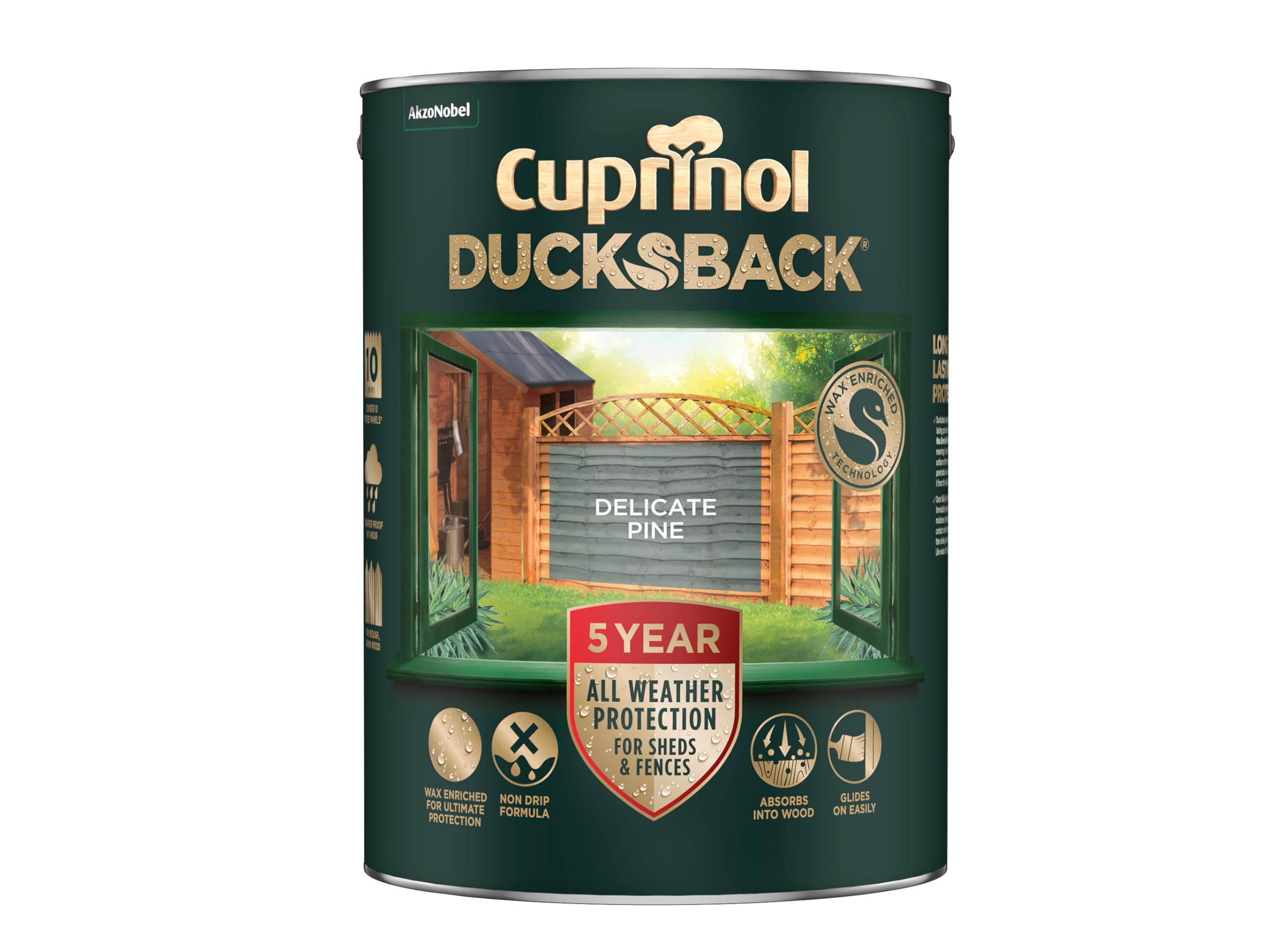 Cuprinol Paint 5L Ducksback Delicate Pine Matt Exterior Shed & Fence Non-Drip