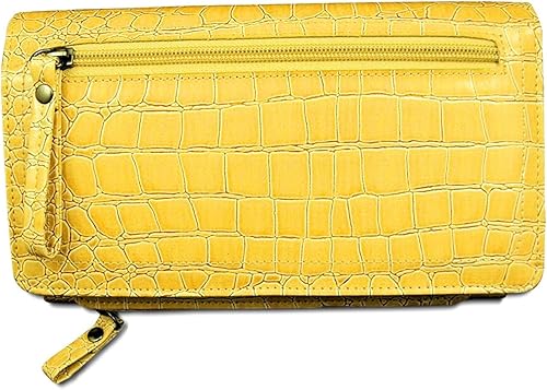 Buxton - Bolso de mano con correa y organizador de cheques color marrón y beige