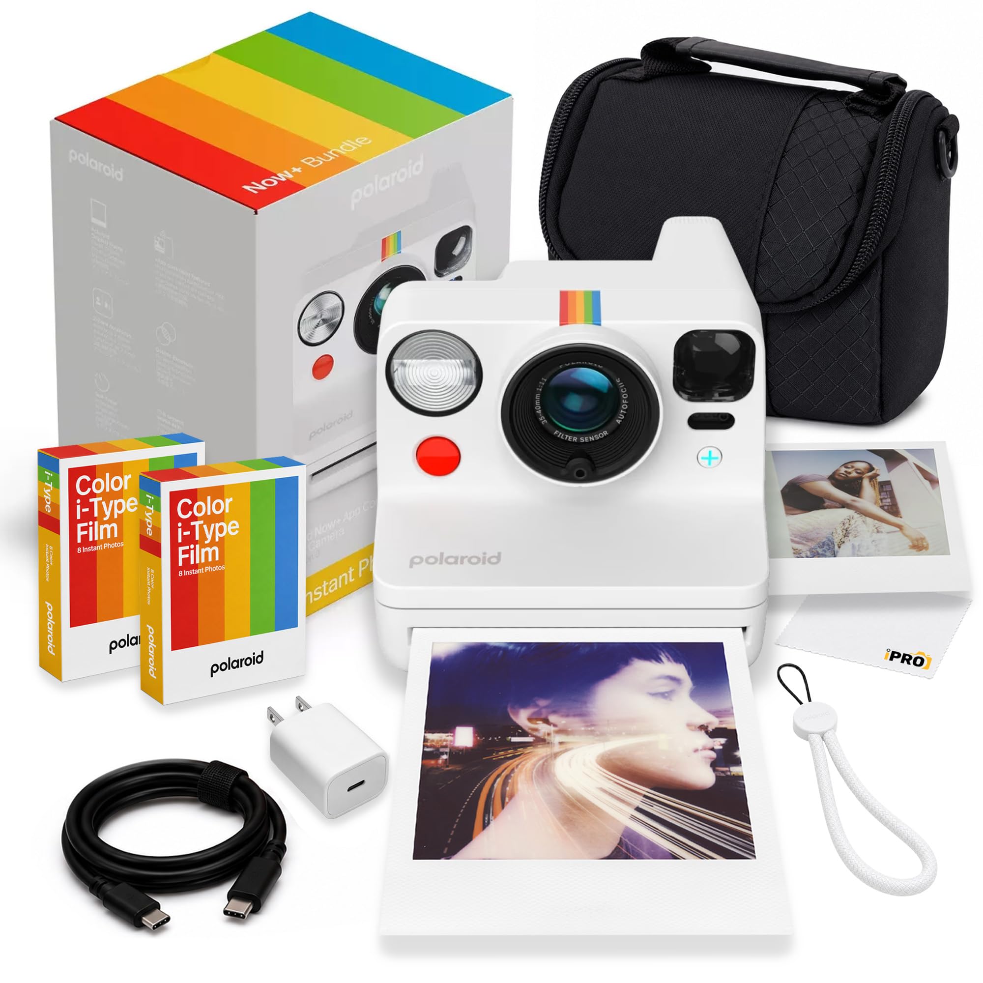 Polaroid Now+ Generation 3 i-Type Instant Camera in White + 16 Film Bundle | Includes Color i-Type Film (8 Photos), Instant Camera for Travel, Parties & Creative Photography, USB-C Rechargeable-image-30