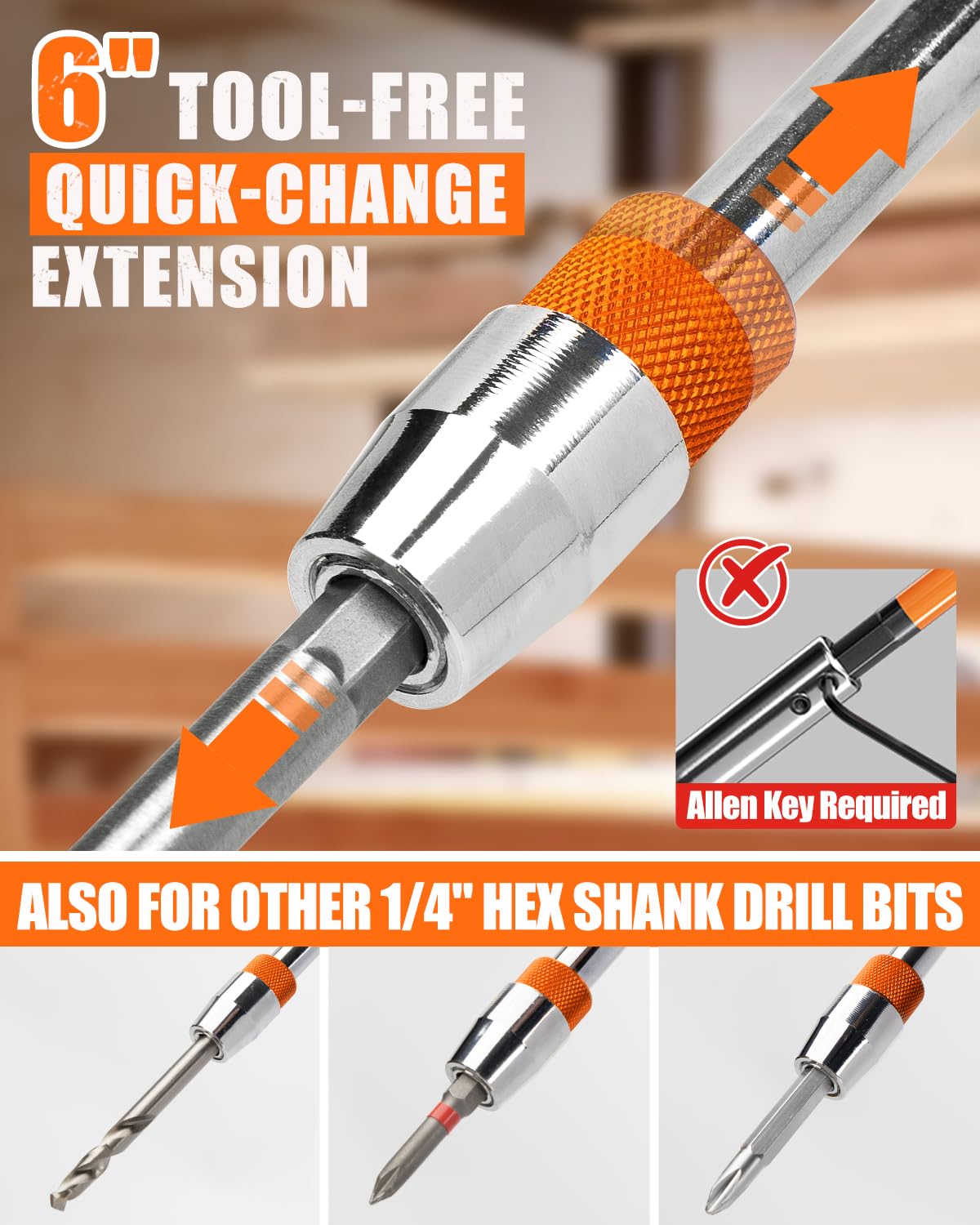 14-Piece Spade Drill Bits - Woodworking Set -6 14-Piece Spade Drill Bits - Woodworking Set -6