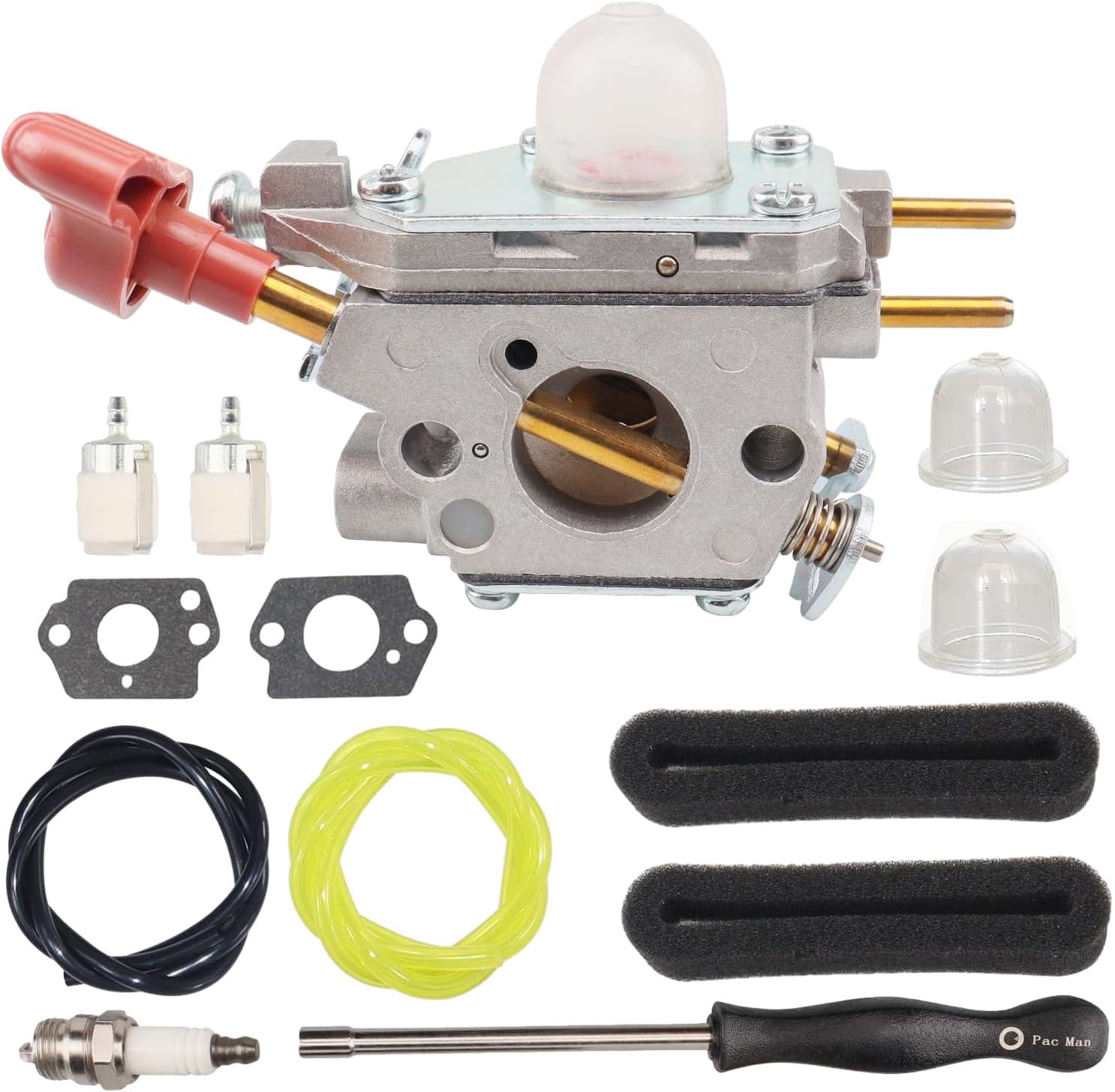 753-06288 Carburetor for Craftsman 27cc Gas String Trimmer, WeedEater, for MTD, Troy-Bilt 751-15112, 751-15112A, 753-08984 ZAMA C1U-P27 TB2044XP with Air Filter Cover and Tune-Up Kit.