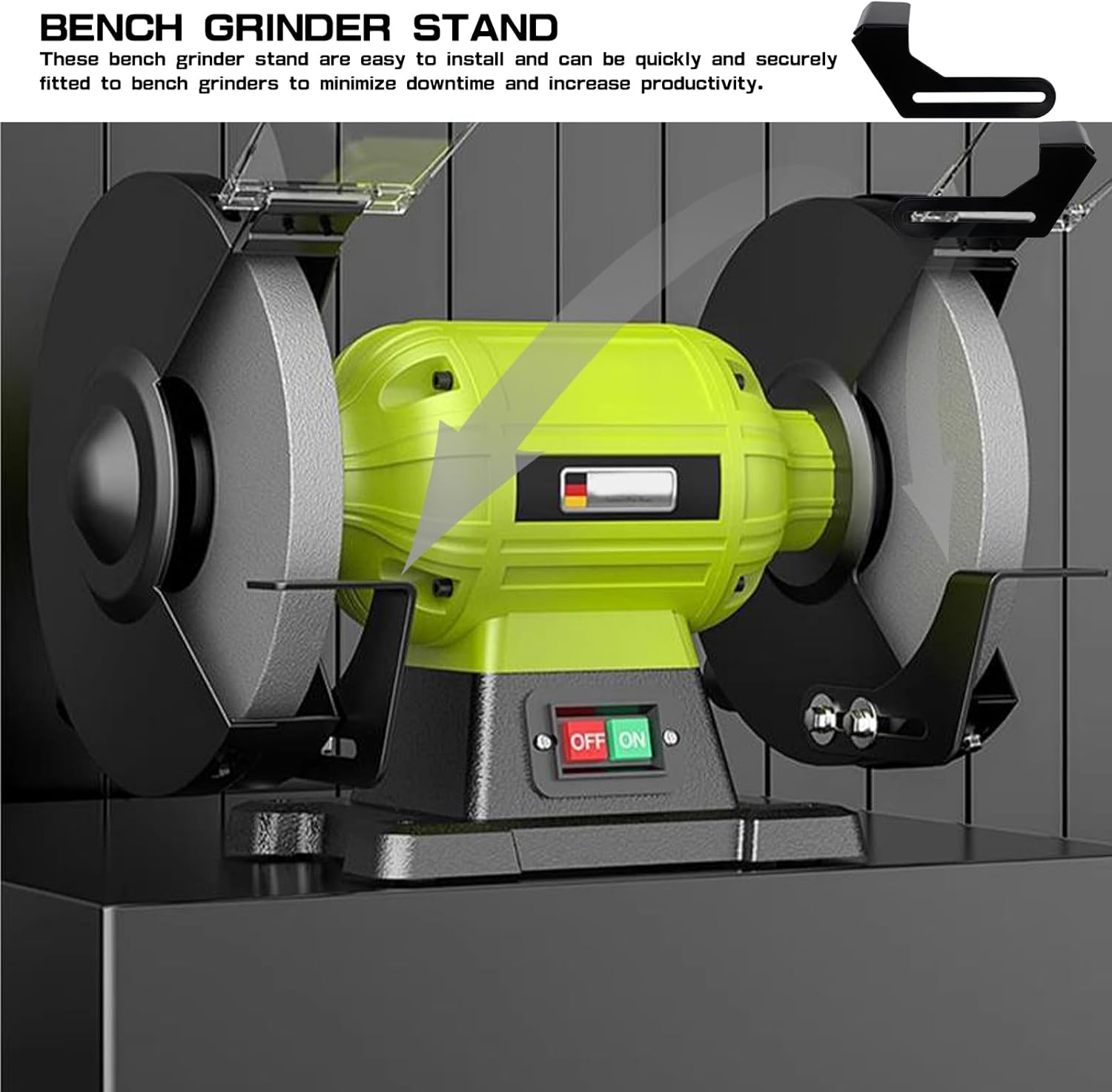 2 Pcs Bench Grinder Stand Tool Rest, Carbon Steel Bracket Tool Part Set for Bench Grinder Polisher 150/200
