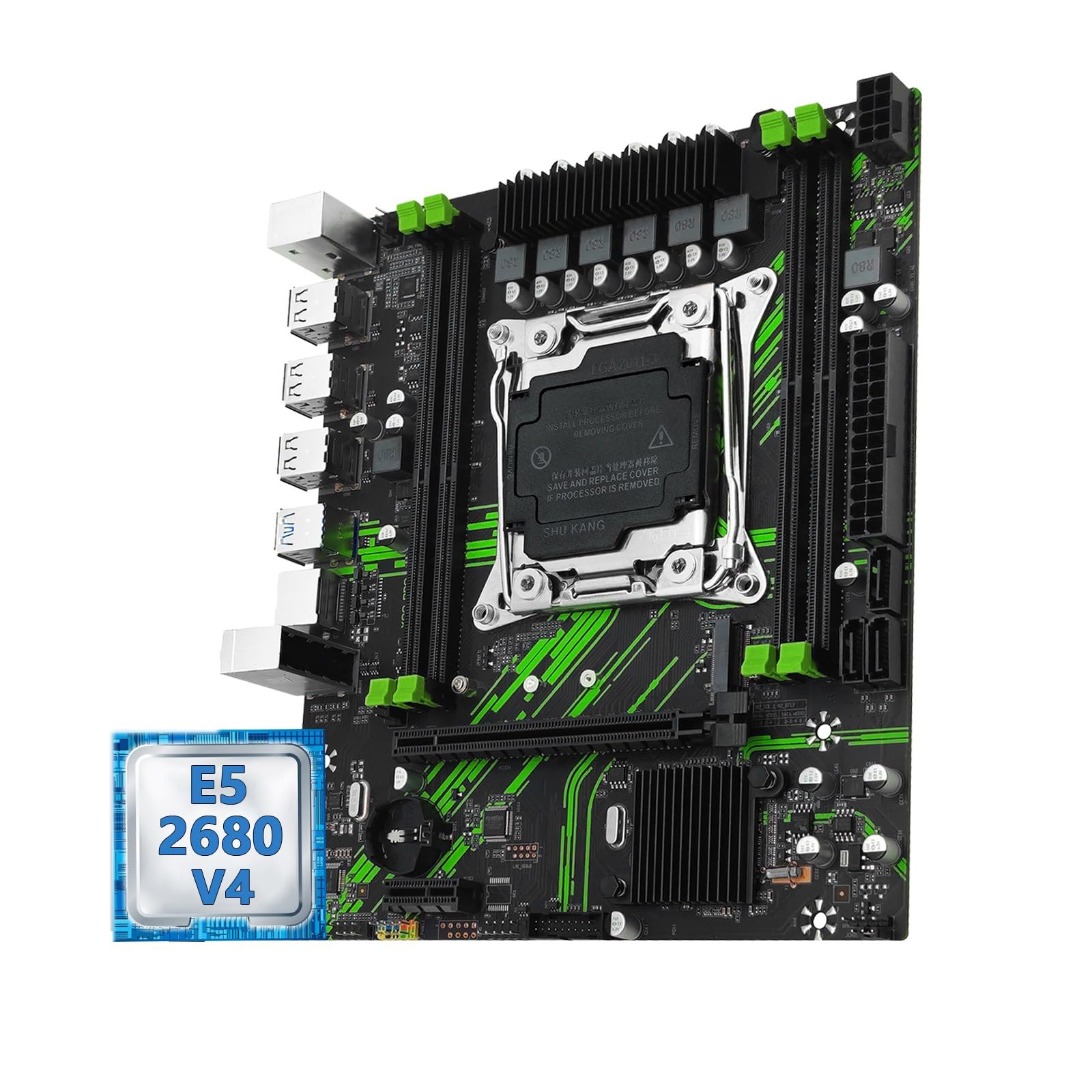 Motherboard Fit For Machinist X99 PR9 Kit de Placa Base LGA 2011-3 Intel Xeon E5 2680 V4 CPU y DDR4 16GB(2 * 8G) RAM Combo Opcional 3,0 NVME(Motherboards)