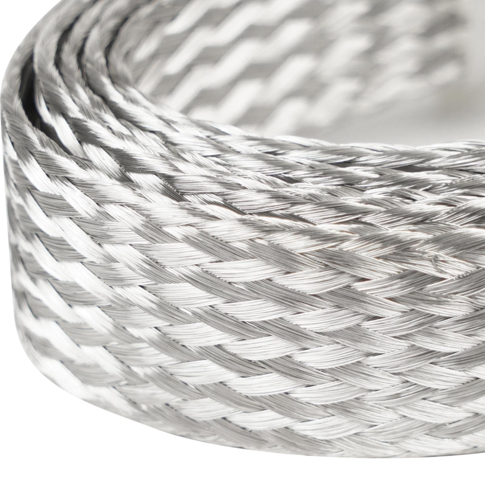 Braid Hose Sleeving Kit Aluminium Edelstahl Geflecht Austausch Schlauchset Dekorativ für Autowerkstatt Reparatur Motorenbau, Silber