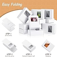 Vista 4 de Spakon 30 cajas de jabón para embalaje de jabón casero, mini caja de papel kraft con ventana de 3.5 x 2.6 x 1.2 pulgadas, caja de regalo rectangular