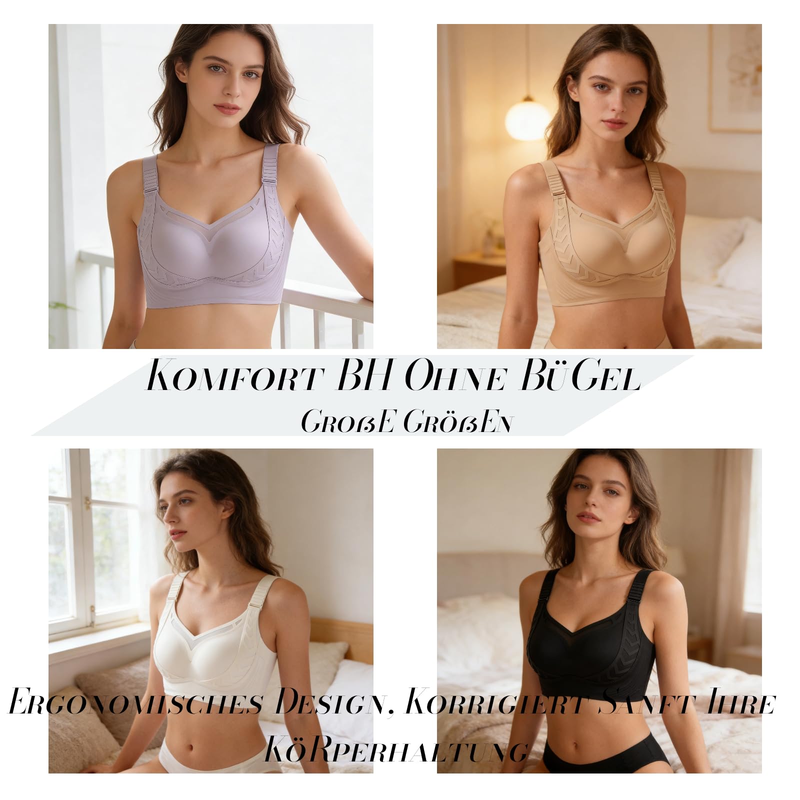 3er Pack BH Damen Ohne Bügel Schlaf Bustier Tops Bralette Komfort Weicher Seamless Spitze Bralette Bügelloser Klassischer T Shirt BH