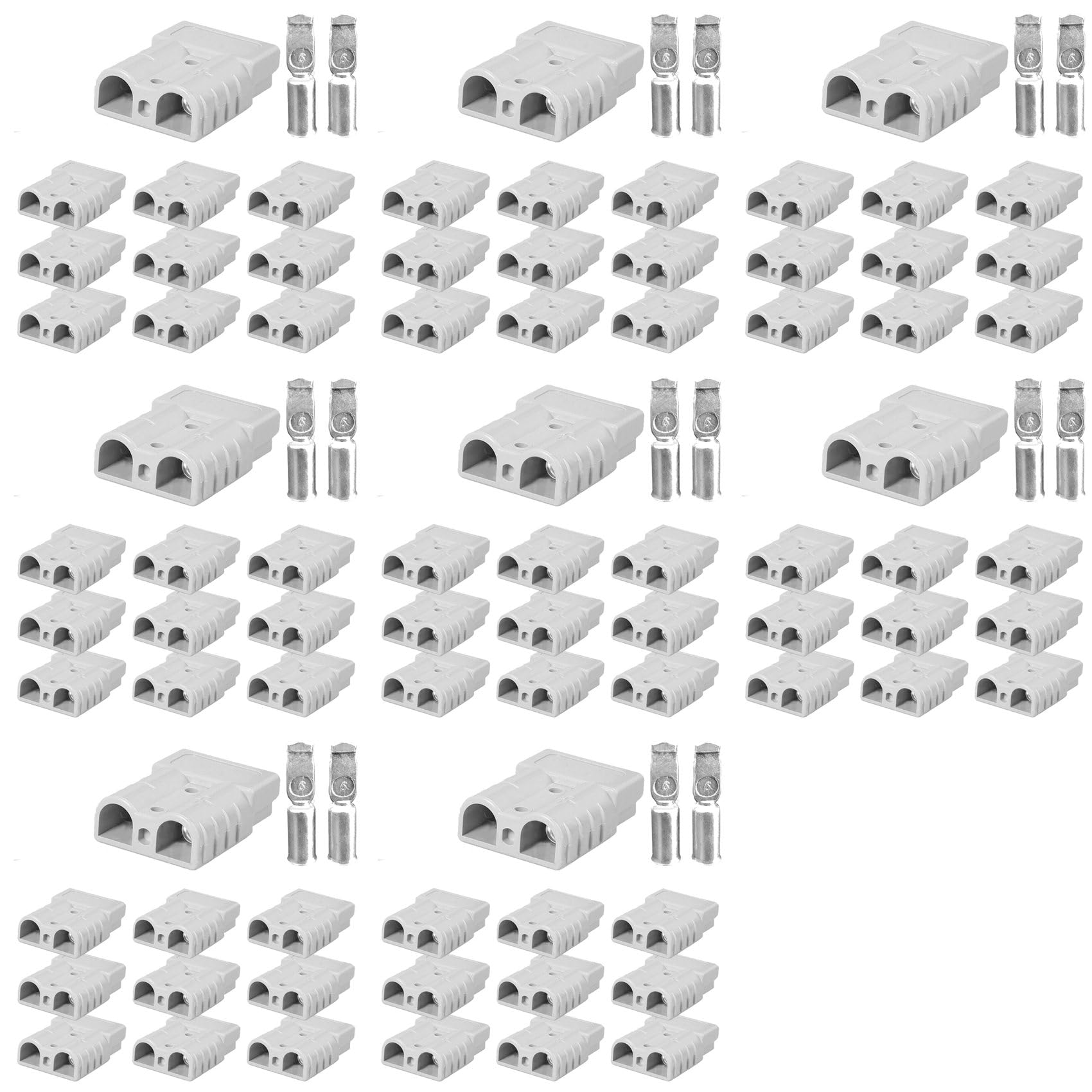 80Pcs for Style Plug Connectors DC Power Tool 50A 12-24V 6AWG Double Pole with Copper Contact Power Connectors