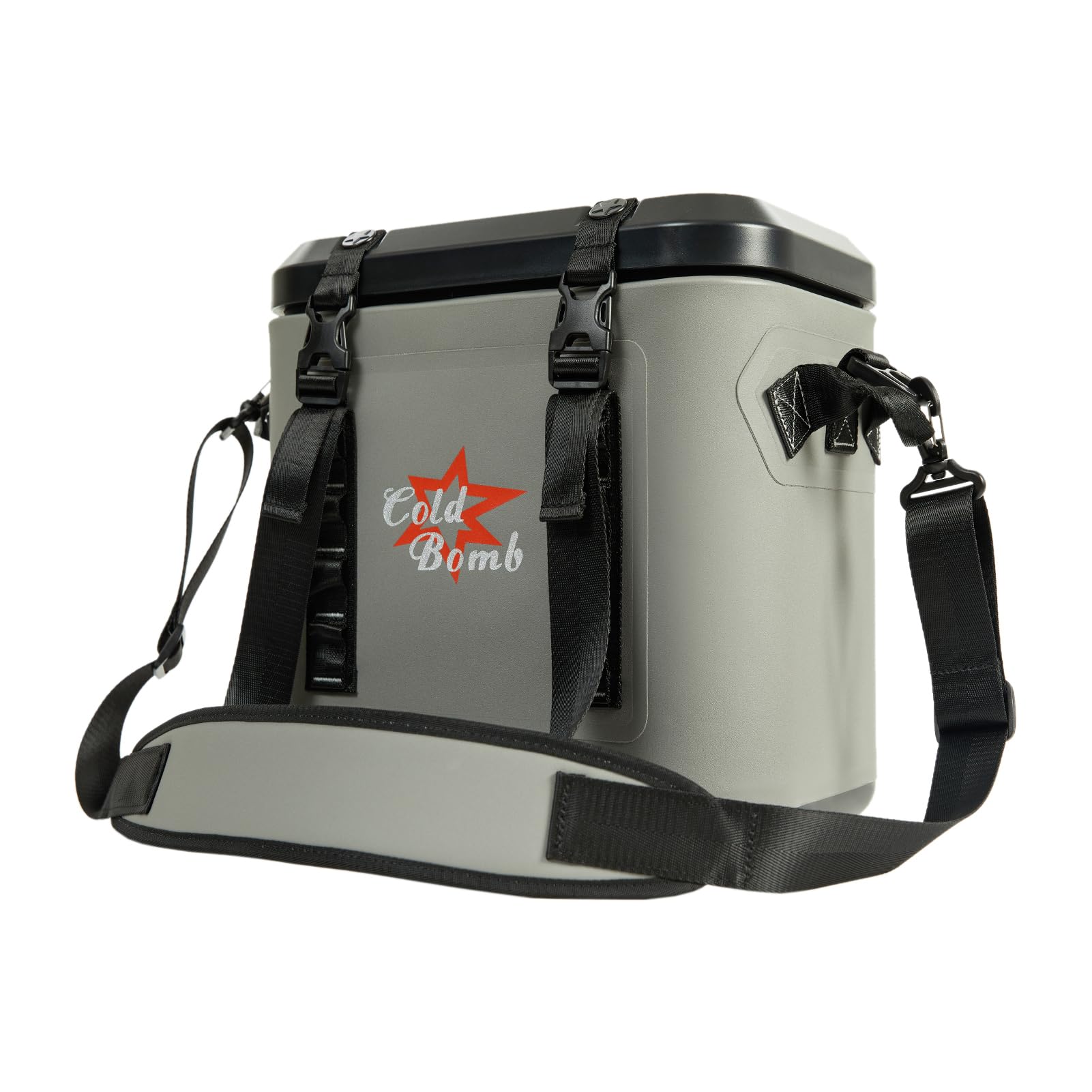 Borsa termica da campeggio, design morbido, con tracolla, colore grigio
