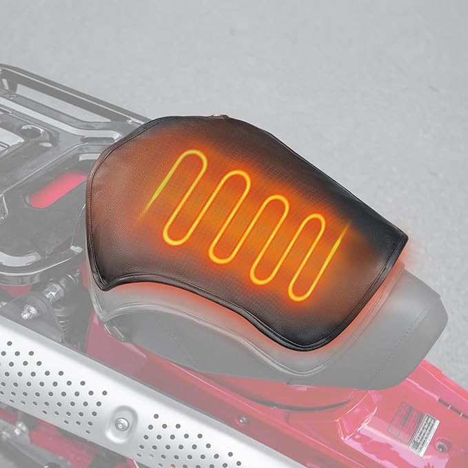 KEMIMOTO バイク用シートヒーター 電熱クッション 12Vヒーティングシートパッド シートカバー オートバイ 後付け シートヒーター 三段階温度調節 即暖 防水 PU素材 寒さ対策