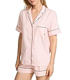 Flannel Pajama Set, Short Sleeve Shirt and Pajama Short Set, Sleepwear for Women (XS-XXL)