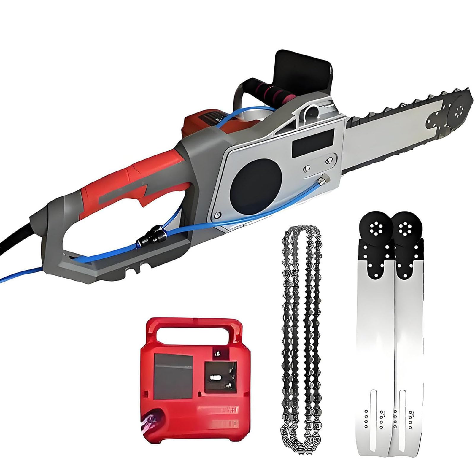 HMLSYZX 5800W/6500W Handheld Chainsaw Wall Cutter, Diamond Chain Wall Cutter with Water Fed Dust Suppression for Granite & Reinforced Concrete