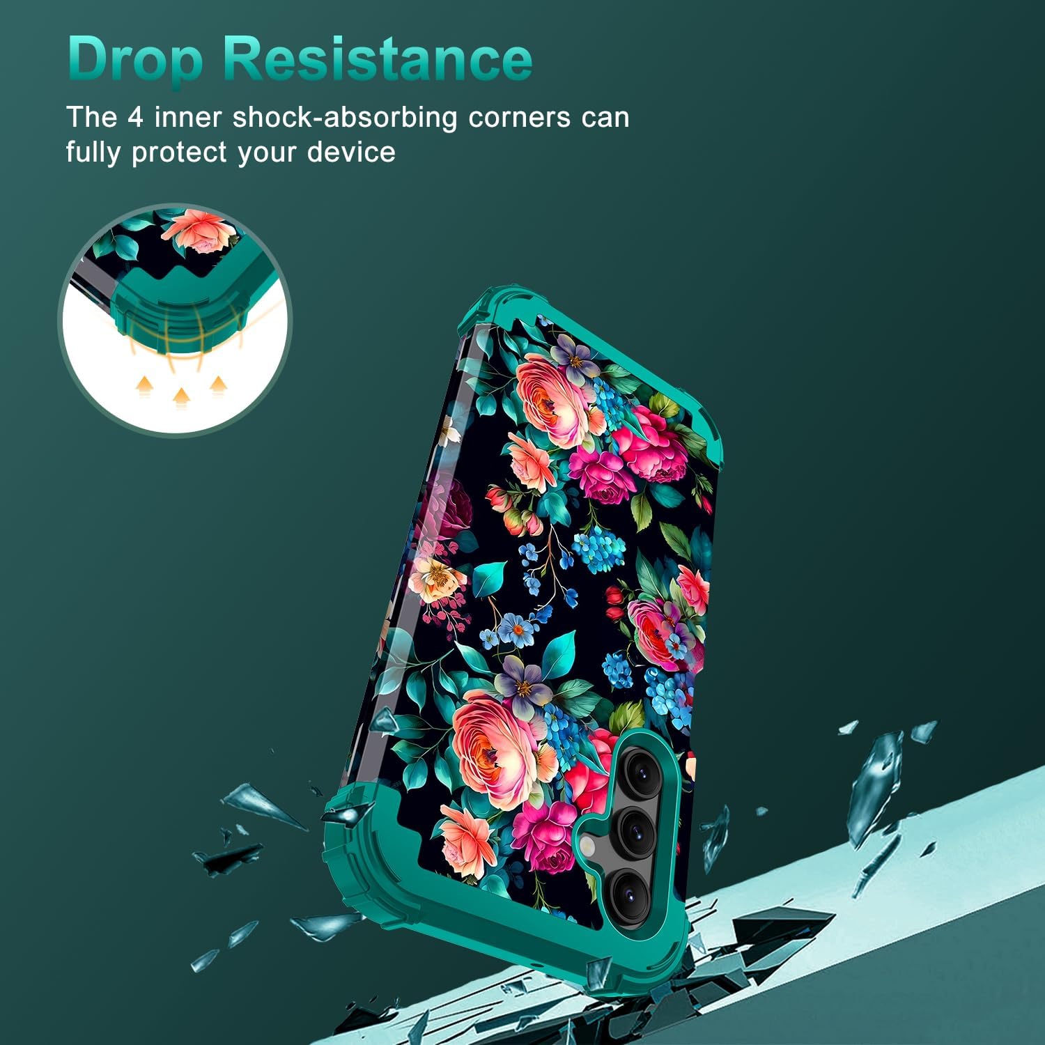 Rancase Compatible with Galaxy A16 5G Case,Three Layer Heavy Duty Shockproof Protection Hard Plastic Bumper+Soft Silicone Rubber Protective Case for Samsung Galaxy A16 5G,Glow in The Dark-Green - Image 6