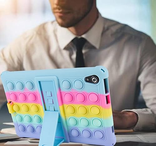 Miniatura 23 de Funda de silicona con mango giratorio de 360 grados, correa de mano, correa de hombro/soporte para bolígrafo compatible con Samsung Galaxy Tab