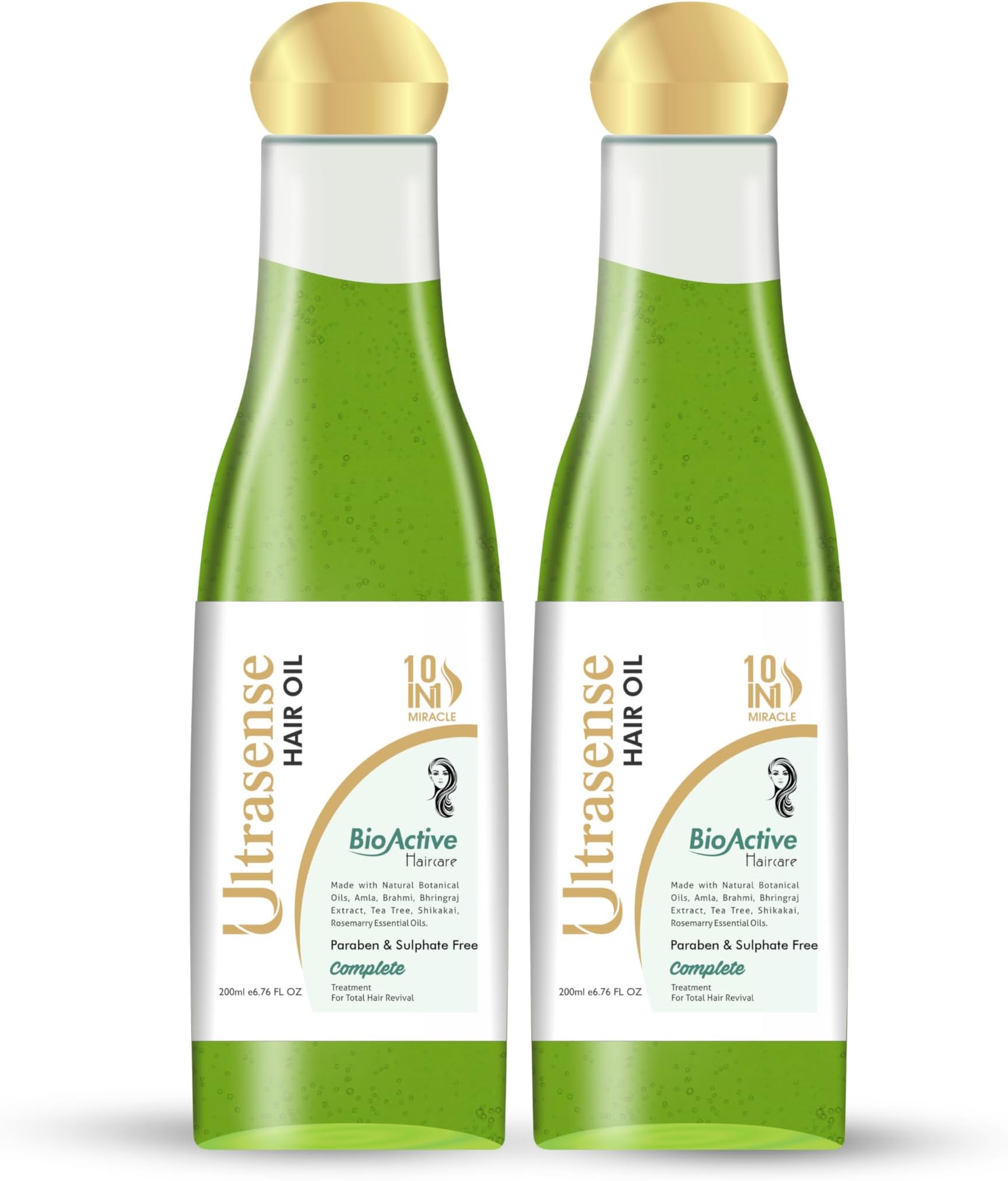 Ultrasense Bioactive Hair Oil- 200ml with benefits of Natural Botanical Oils for Healthy & Strong Hair (2 Pack)