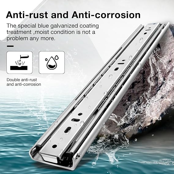 Heavy Duty Drawer Runners Load 68 kg Full Extension Runners 250 300 350 400 450 500 550 600 650 700 750 800 850 900 950 1000mm Side Mount Rails for Drawer Capacity 68 kg 1 Pair