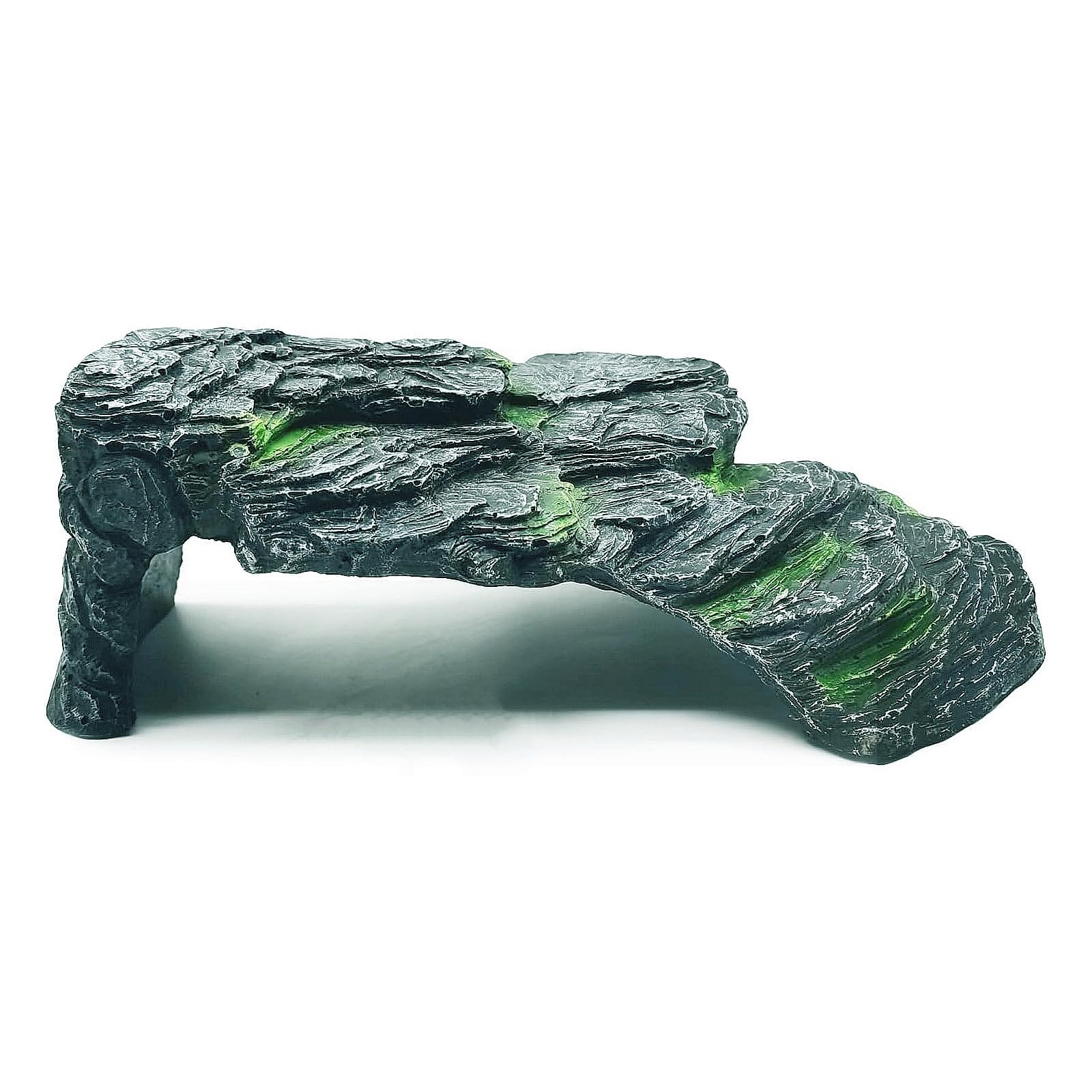 Reptile Hiding Cave Turtle Basking Platform Fish Shrimp Hideouts Aquarium Reptile Terrarium Hiding Decoration for Lizards Turtles Fish. (F)