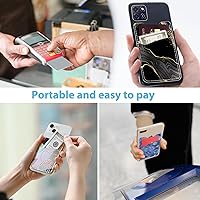 Vista 6 de Cartera para teléfono celular, tarjetero de cuero, se pega en la parte posterior del teléfono y la parte posterior del teléfono, funda para tarjetas