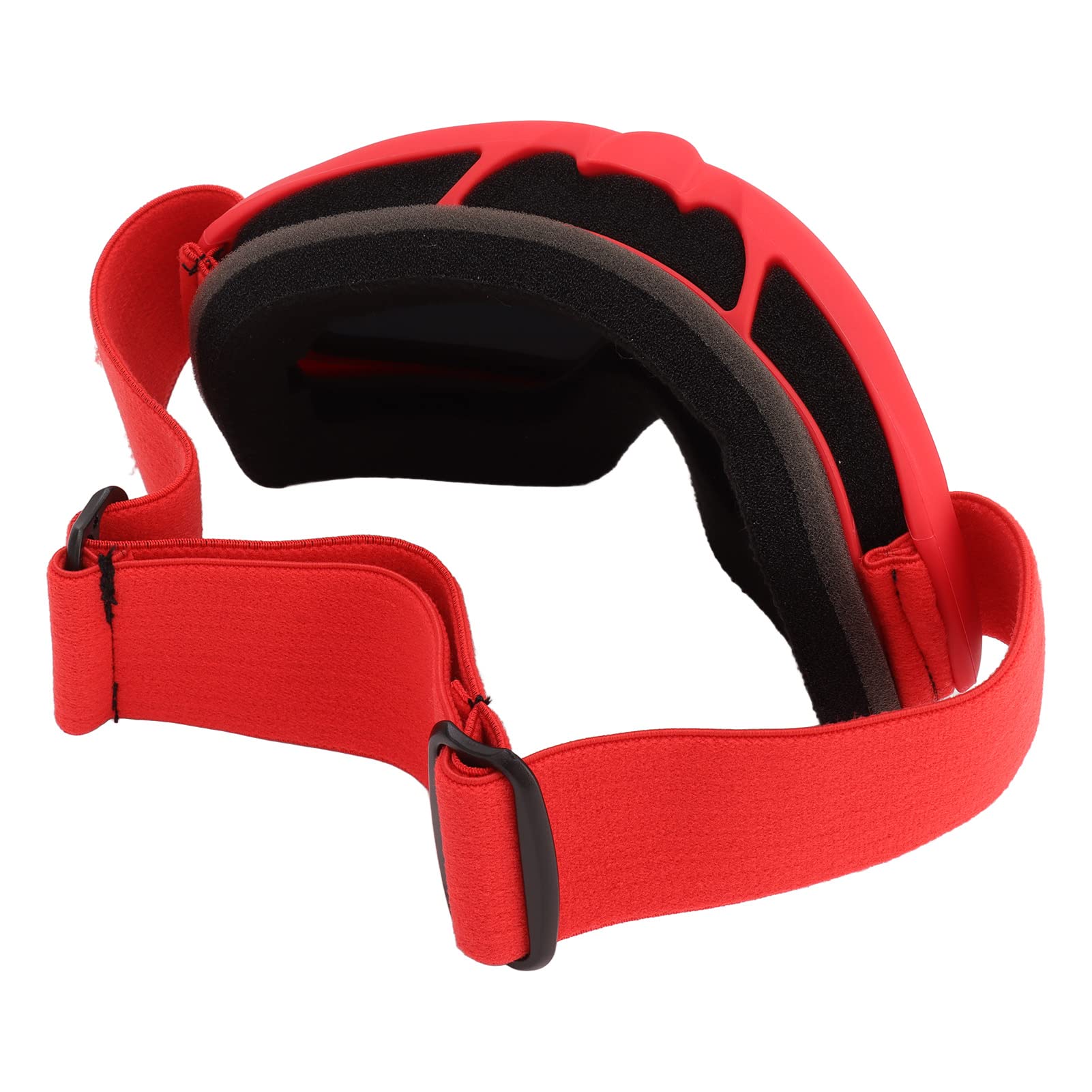 Lunettes de Ski Shanrya, Lunettes de Ski Anti-UV HD pour Enfants, Verres à revêtement HD réglables pour Le Ski (Rouge)
