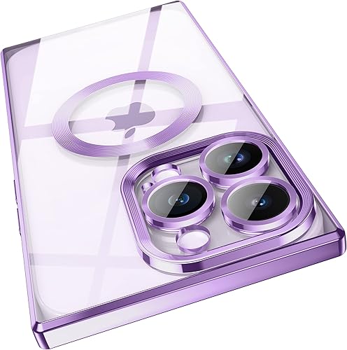 Jmltech Funda transparente para iPhone 14 Pro Max, color morado