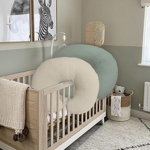 Miniatura 8 de Funda de almohada de lactancia, muselina de algodón, funda extraíble para almohadas de lactancia, paquete de 2 fundas de almohada, almohada de