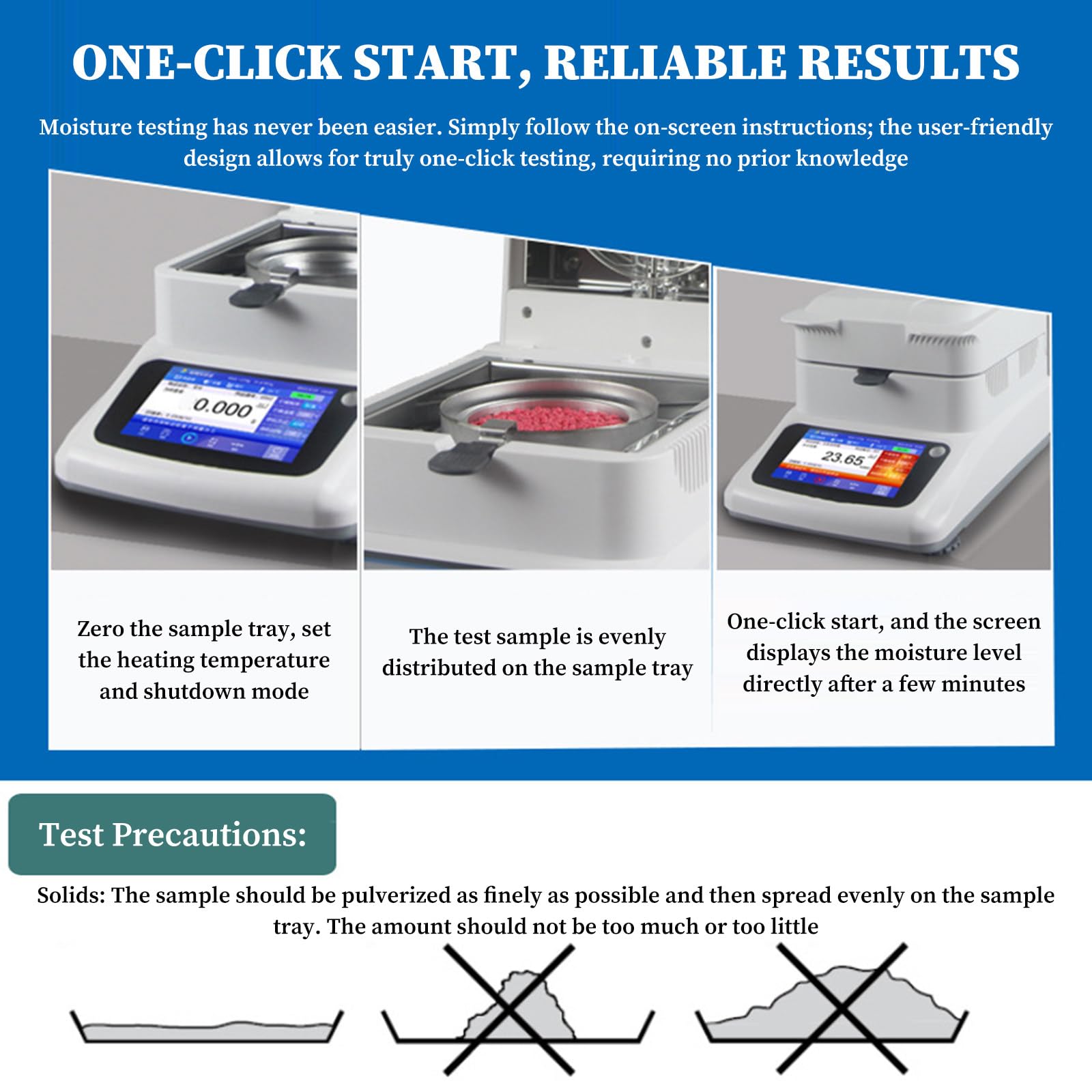 Analizador digital de humedad, probador halógeno, modo dual automático, legibilidad del 0,001 %, equilibrio de laboratorio para medición de humedad de madera y alimentos, precisión de 0,005 g