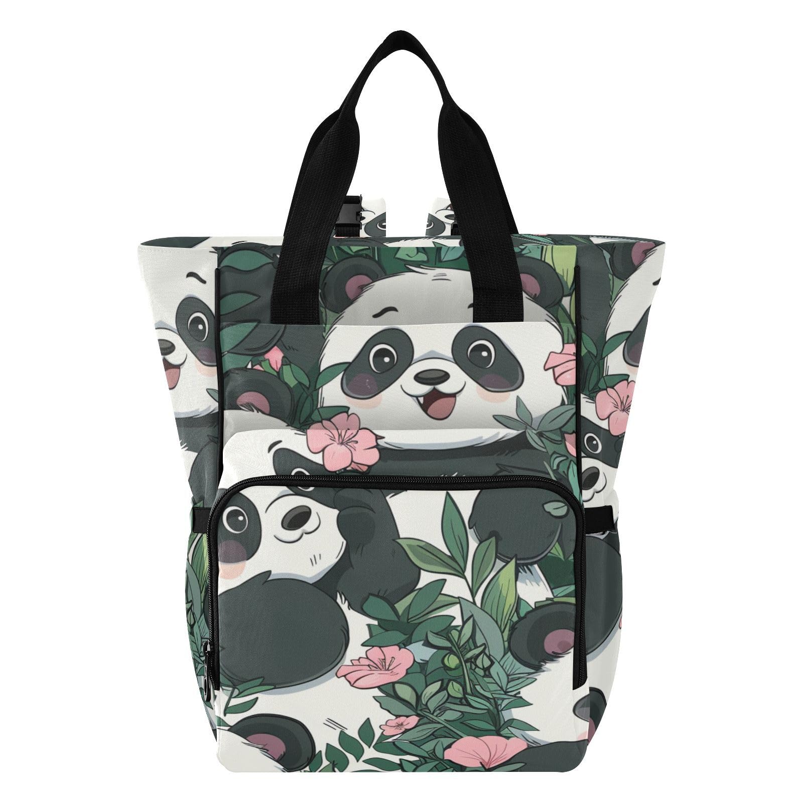 plecak na pieluchy panda i kwiat