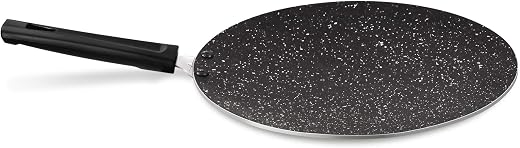 MILTON Pro cook Induction Cookware &amp; Gas Stove Friendly Granito Black Non-Stick Concave Tawa 26cm | Premium Bakelite Handl...