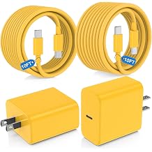 USB C Fast Charger for iPhone 17/ Air/16/15 Pro Max,2Pack 10FT Type C Charger Block & Cable, PD 3.0 Super Fast Charging for iPad Pro MacBook Air/Pro M1/M2, AirPods-Yellow