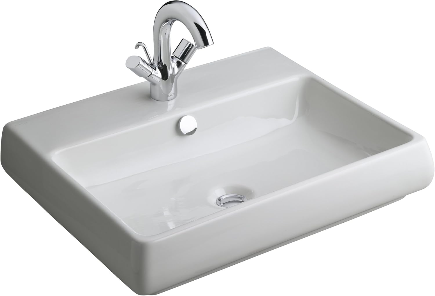 KOHLER K253180 Fit Vessels Bathroom Sink with 8Inch Center, White