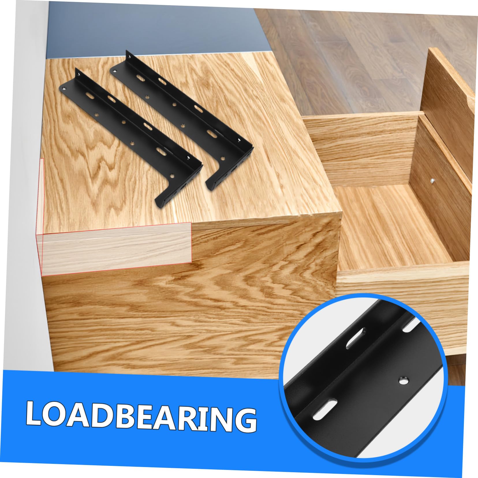 2 Stück Schwerlast Wandhalterung Schwarze Konsolen Verdeckte Montage für Küchen Badezimmerregale Unsichtbare Wandregalträger für Holzschränke und Einlegeböden