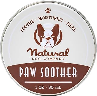 Natural Dog Company Paw Soother Balm, 1 oz. Tin, Dog Paw Cream and Lotion, Moisturizes & Soothes Irritated Paws & Elbows, Protects from Cracks & Wounds