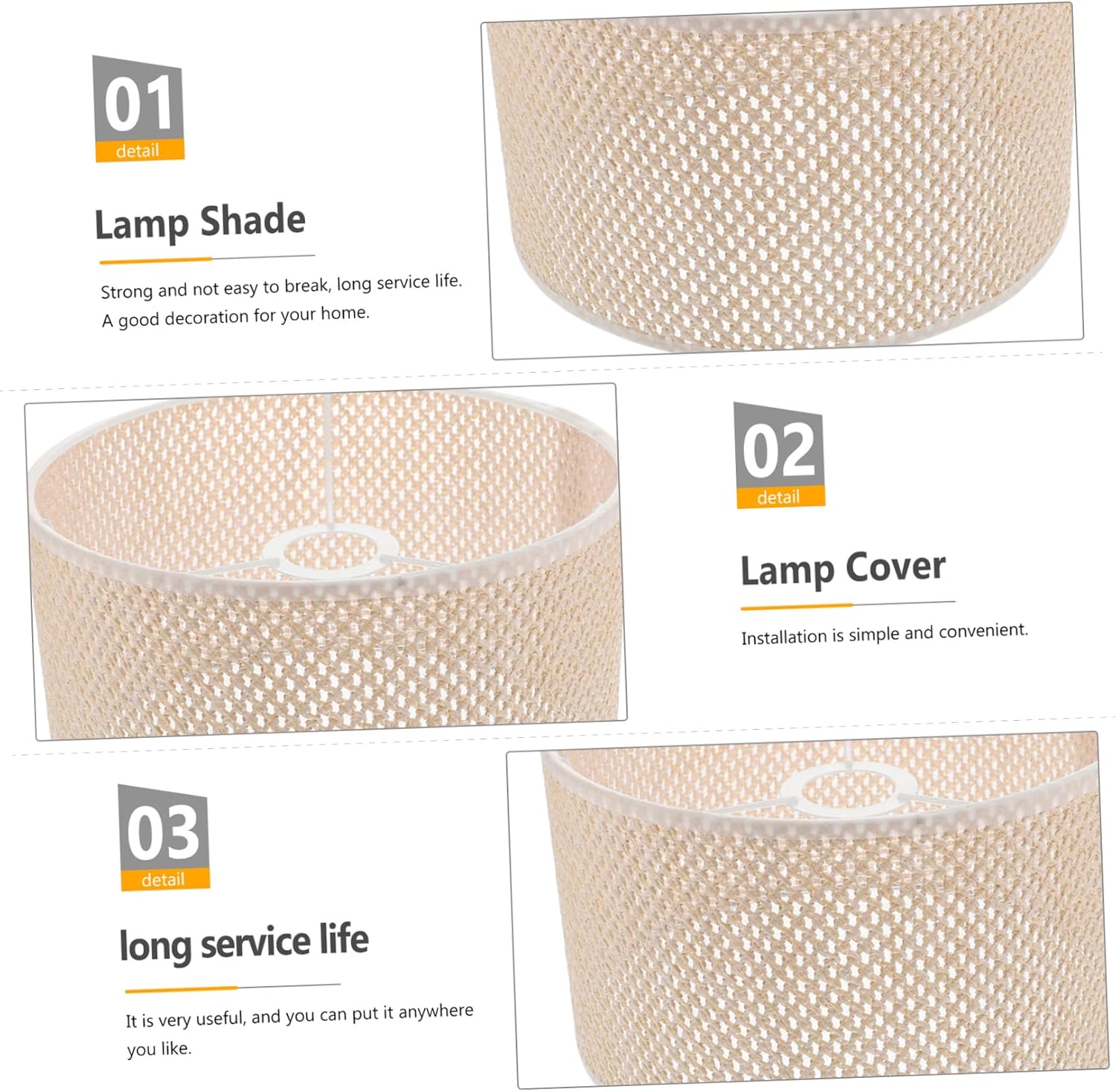 OSALADI 1pc E27 Woven Lampshade Rattan Lamp Shade Floor Lamp Shade Vintage Replacement Burlap Wicker Lamp Simple Lampshade Light Cover Desk Desk