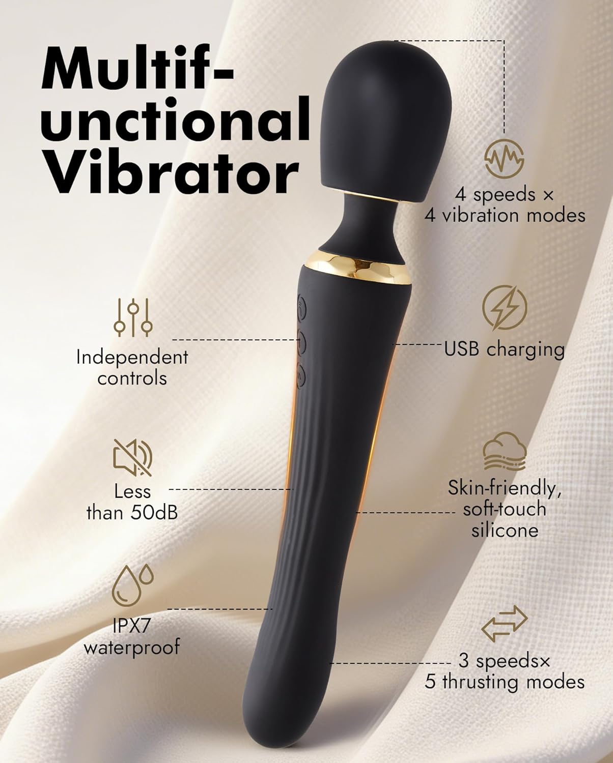 Vibrator Wand Dildo Sex Toys - Thrusting Dildos for Women Clit G Spot Nipple Stimulation, APP Control Silicone Vibrators with 8 Vibration Modes, Rechargeable Waterproof Female Adult Toys for Couples