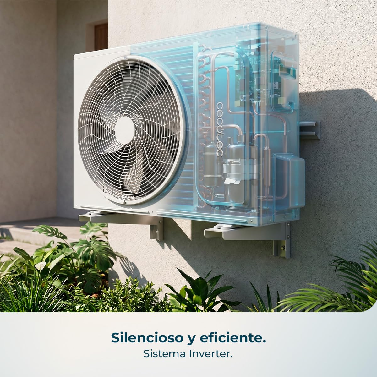 Cecotec Aire Acondicionado Split AirClima 12000 Wind Connected A+++. Inverter, 12000 BTU, Eficiencia A+++, Wi-Fi App, Bomba de Calor, Deshumidificador 26,4 L/día, Temporizador 24h, Pantalla LED