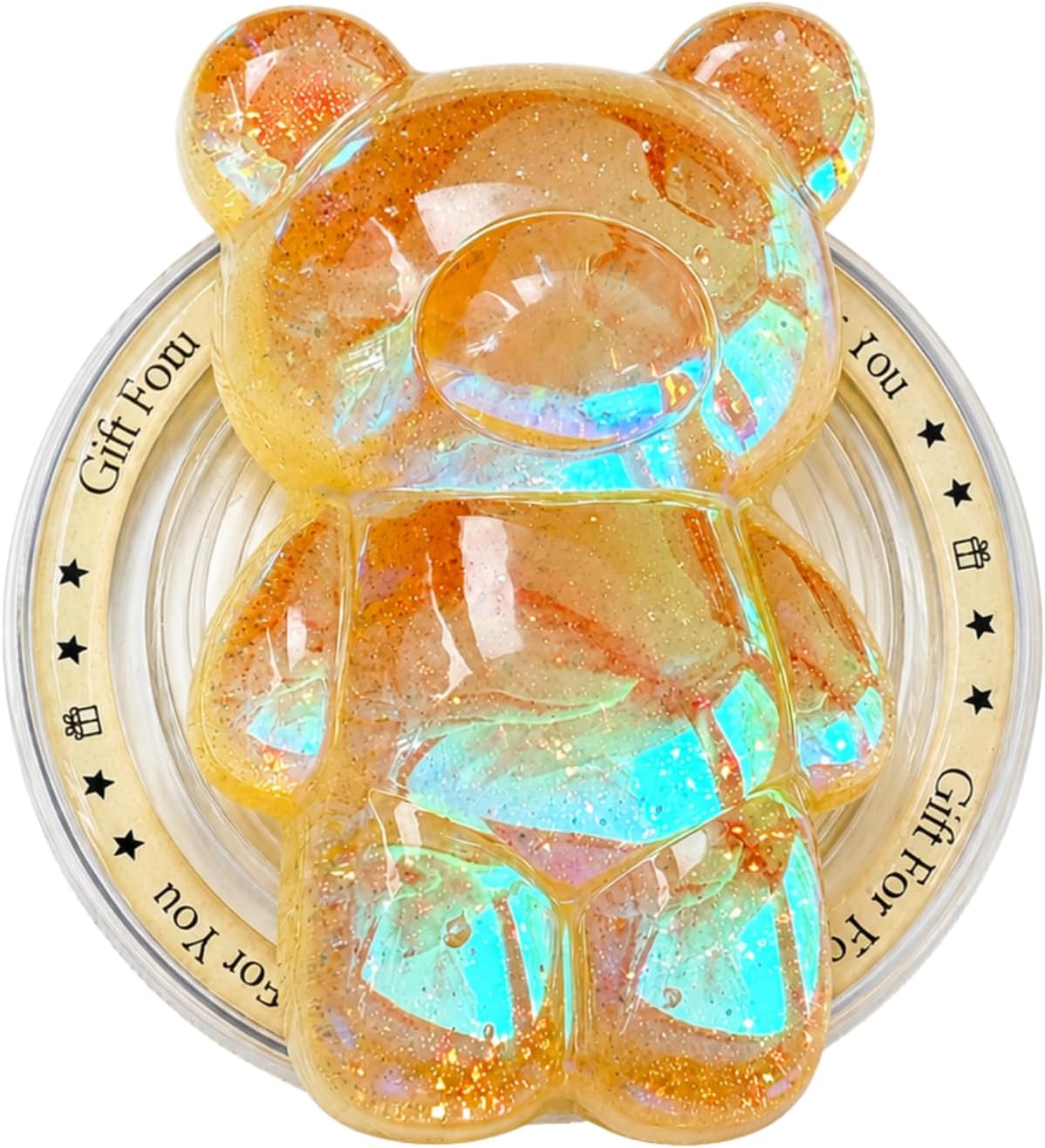 Magnetic 3D Bear Phone Grip Stand, MagSafe Compatible — Honey Gold