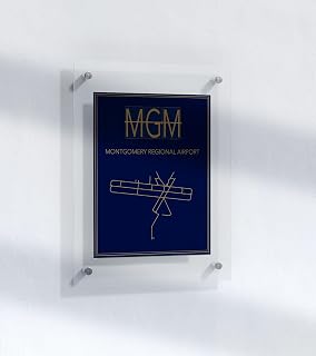 Modern Poster of Montgomery Alabama Regional Airport Runway 1 | 11x17 12x18 16x24 24x36 Minimal Unframed Print Wall Art | Minimalism Traveler Gift | Minimalist Artwork for Home Office Decor